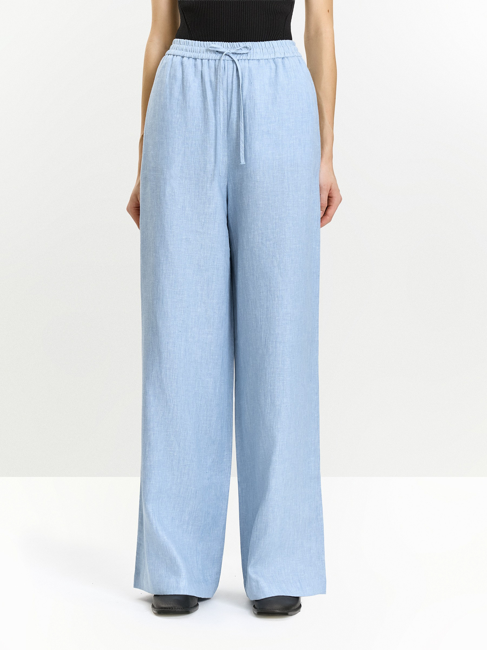 Брюки на резинке изо льна